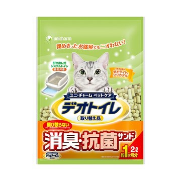 日本嬌聯 Unicharm 消臭大師 一月間消臭抗菌 貓砂 沸石砂 2L (雙層貓砂盆專用)
