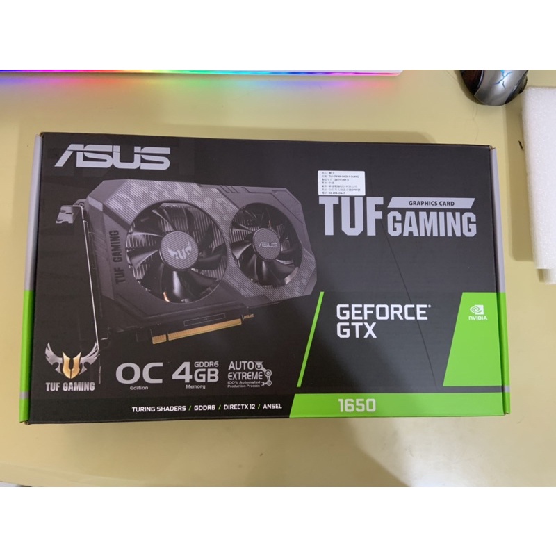 二手顯卡(保固內)  ASUS TUF-GTX1650-04GD6-P-GAMING