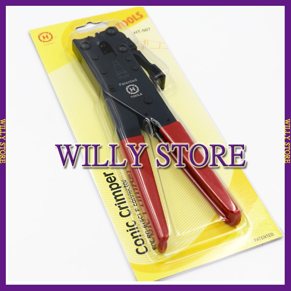 【WILLY STORE】 HT-507 有線電視工具 監視器工程  錐型鋁鳳梨頭5C接頭 擠壓鉗 F接頭 數位天線