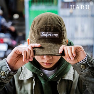 現貨SUPREME FINE WALE CORDUROY BOX LOGO CAMP CAP 五分割燈芯絨
