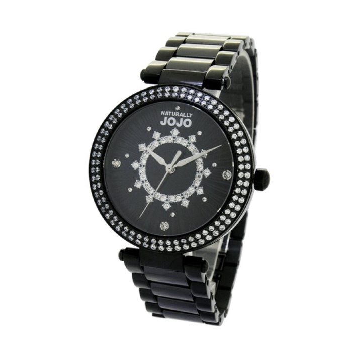 NATURALLY JOJO-絢麗星芒陶瓷腕錶 黑陶瓷 JO96984-88F