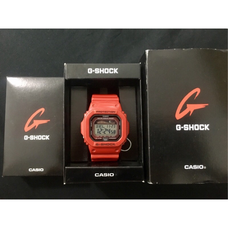 CASIO 卡西歐 G-SHOCK GLX-5600-4DR G-LIDE 限定 紅色 正方 衝浪錶 潮汐錶 防水 玩水