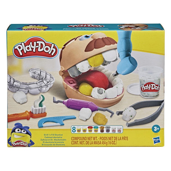 玩具城市~~孩之寶Hasbro正版 培樂多Play-Doh黏土~鑲金小牙醫遊戲組