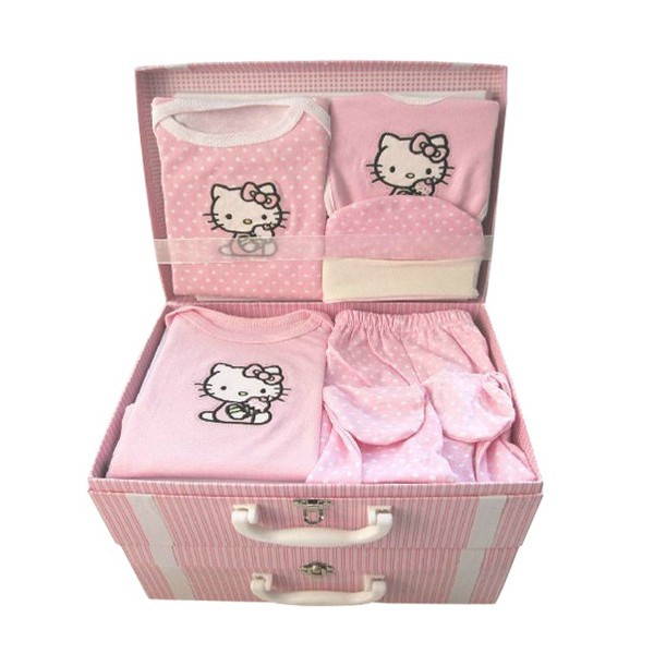 現貨hello kitty新生兒嬰兒禮盒7件套5件套夏寶寶春夏純棉初生滿月百日禮物