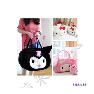 &蘋果之家&現貨-萌噠噠!惡魔/Hello Kitty/美樂蒂毛絨單肩/手提外出大購物包-尺寸約48*30cm