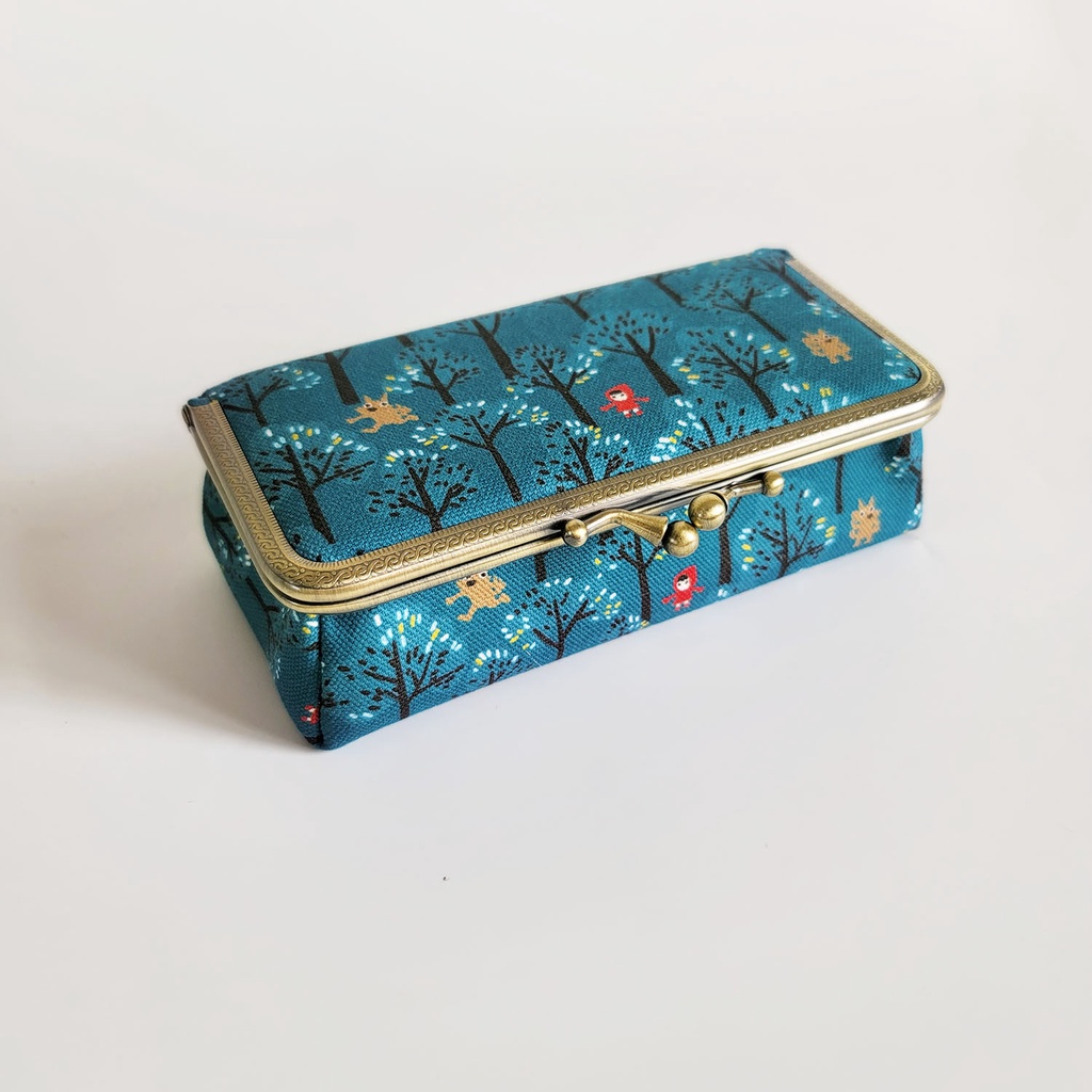 BoingBoing 鏡子 口金包 化妝盒 珠寶盒 化妝包 首飾盒 手繪印花 畢業禮物 - 森林裡捉迷藏水鴨藍