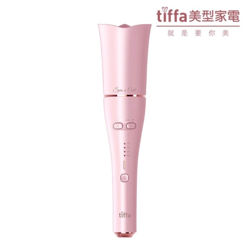 【Tiffa】陶瓷離子電動捲髮器(玫瑰粉)二手