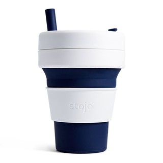 新品推廣價 美國Stojo 附吸管 16oz 473ml 便攜旅行隨行杯可折疊可壓縮口袋杯咖啡杯茶杯環保水杯
