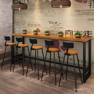 小小洋傢俱專營店鐵藝家用吧檯桌實木長條高腳桌酒吧桌簡約靠墻小水吧檯咖啡廳桌椅