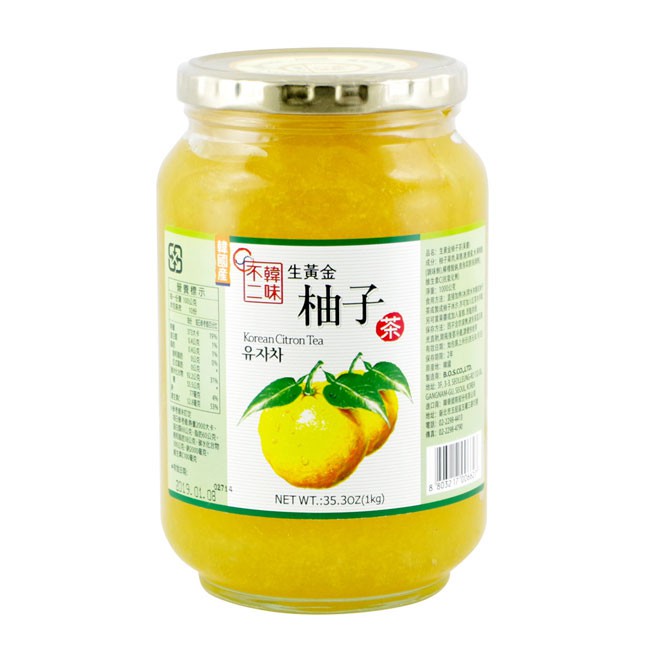 韓味不二 黃金柚子茶 1000g  (單罐販售)  好市多【Suny Buy】