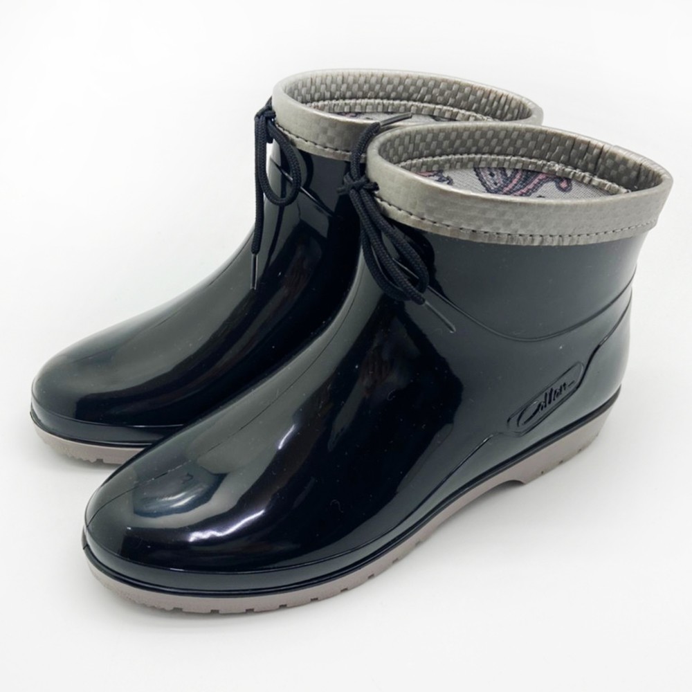 Achilles 阿基里斯日本進口日本製日本原廠超柔軟低筒雨靴0340黑(女段)22.5cm-25cm-零碼出清