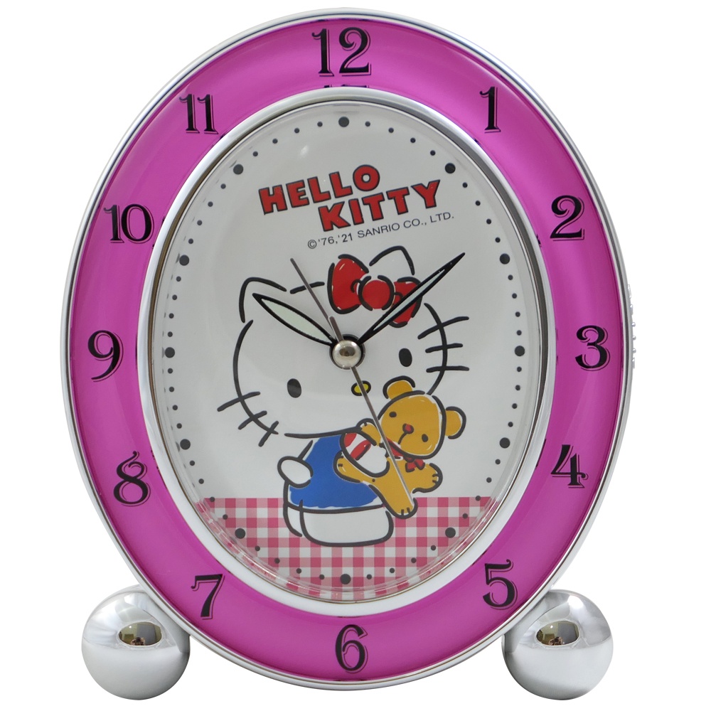 ~~連續繞秒，超靜音~~【Hello Kitty】貼美小熊貪睡鬧鐘 JM-E347KT-B