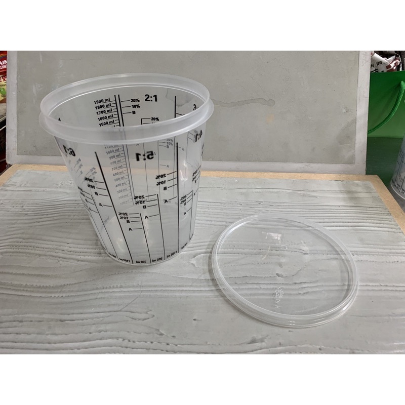 烤漆調漆1900ml量杯 (2.3L) 內刻度比例尺 油漆桶比例杯  2300ml 量杯 調漆杯 調漆量杯