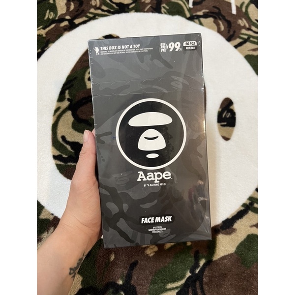 Aape 拋棄式 口罩 一次性 非醫用 盒裝20入 黑迷彩