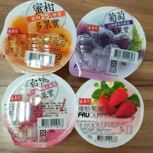盛香珍 多果實系列(葡萄/白桃/蜜柑) 優酪果園-草莓  180g