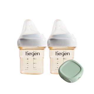 新加坡 hegen 金色奇蹟PPSU多功能方圓型寬口奶瓶150ml(2入)+儲存蓋(1入)