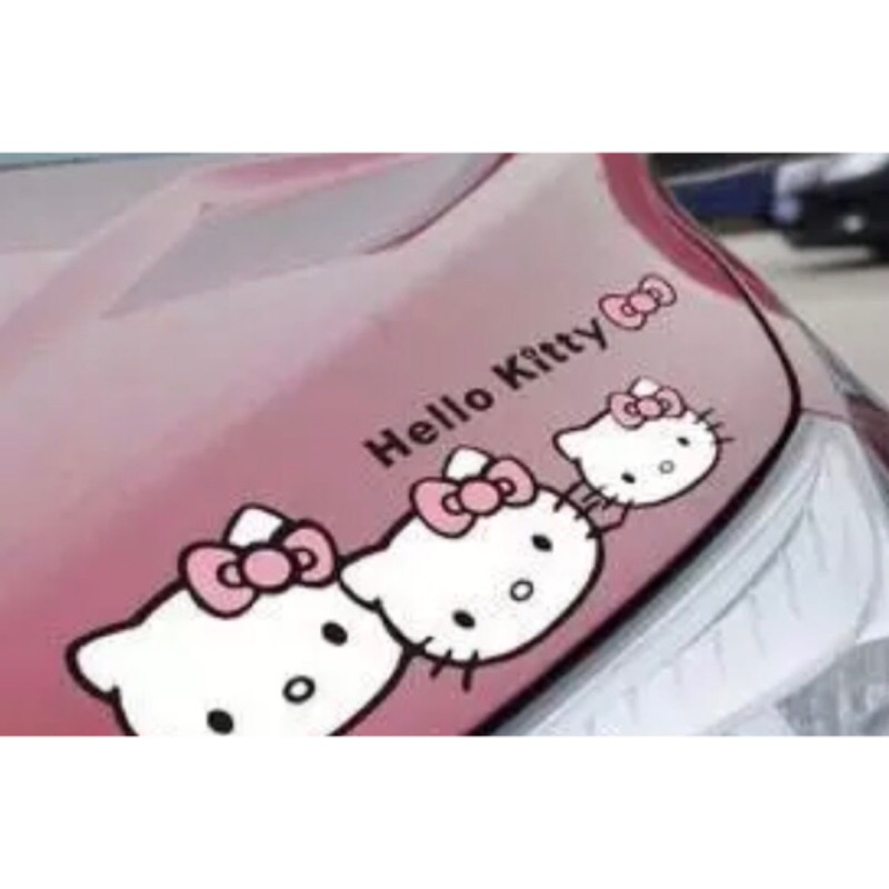 車貼GO代購～贈刮板 hello kitty 反光防水車貼 日本潮流品牌 gogoro 粉紅蝴蝶結 後車窗 燈眉