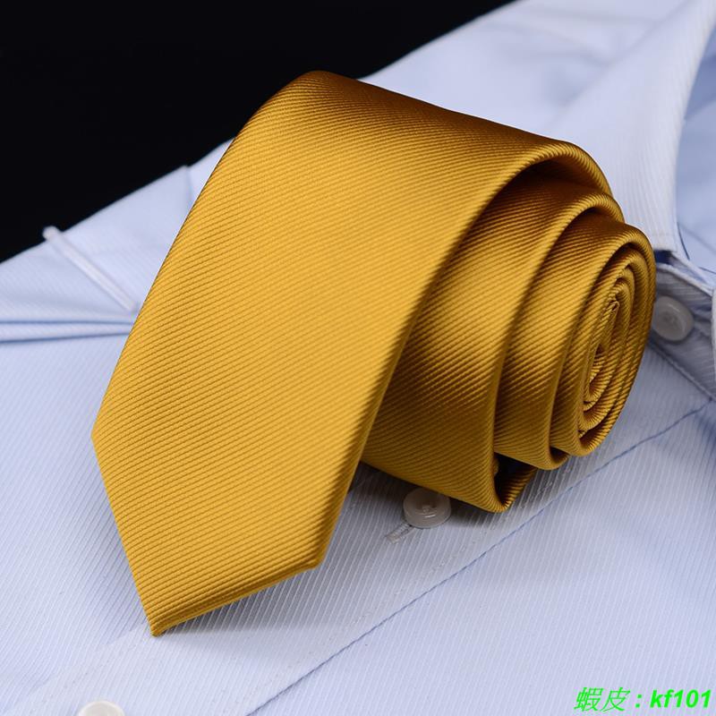 香檳金色細斜紋領帶 韓版窄款香檳色手系領帶 配送領夾禮盒 DF#49