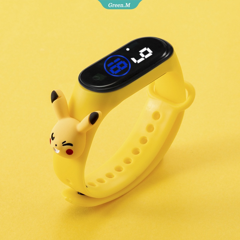 a 新款 Pokemon Kawaii 皮卡丘電子防水 LED 數字手鍊腕帶卡通動漫手錶兒童玩具 [GM]