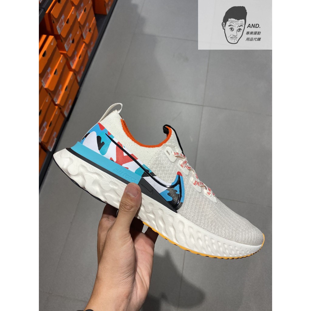 【AND.】NIKE REACT INFINITY RUN FK 塗鴉 慢跑 輕量 襪套 男款 CV9312-100