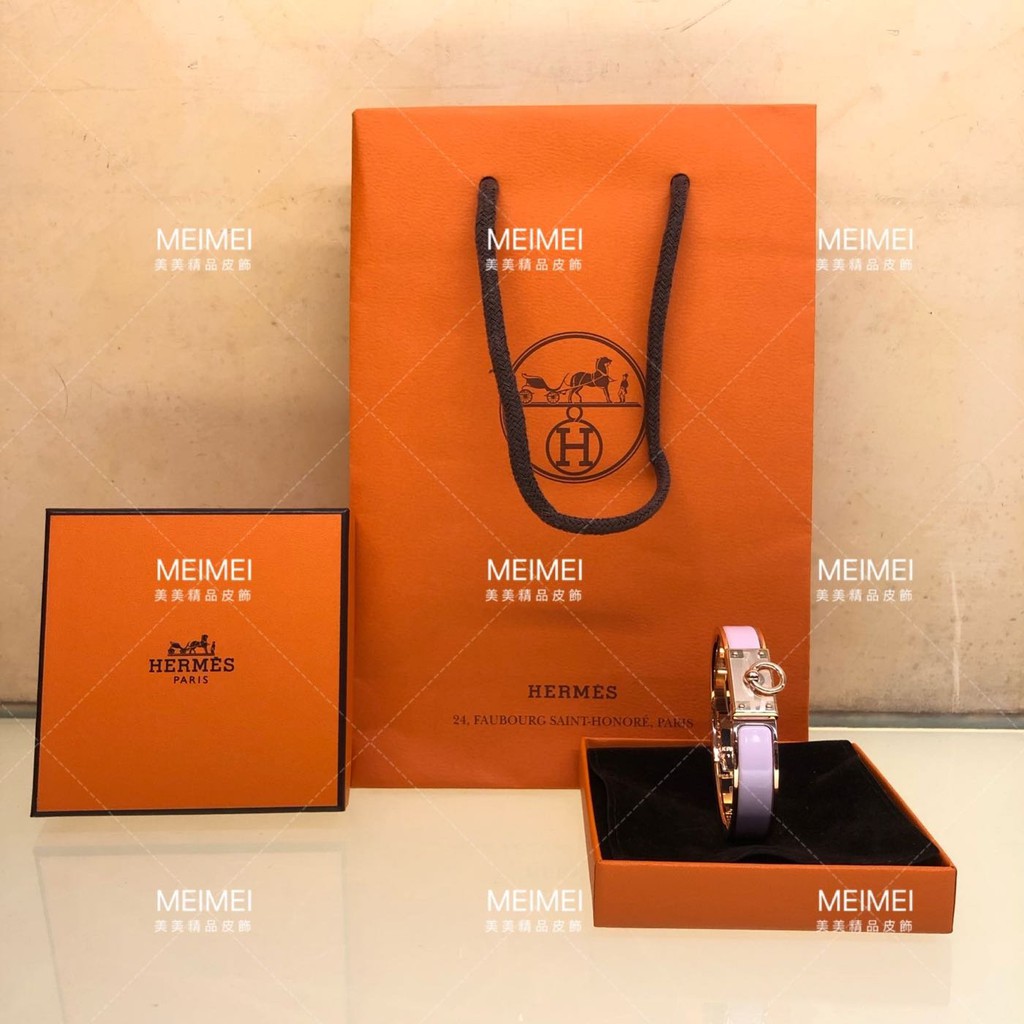 全新代購新款hermes 細版法瑯手環粉玫瑰金 蝦皮購物
