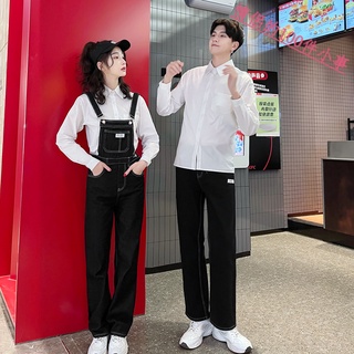 【COUPLE】情侶裝😘😘春季襯衫牛仔背帶褲牛仔褲學生流行休閒