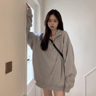 MAX BLACK 大翻領oversize 溫柔灰衛衣 R03