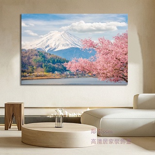 鄰家居家裝飾 無框畫 日本 富士山 櫻花 楓葉 雪山 風景 裝飾畫 現代簡約 客廳掛畫 玄關 臥室 民宿 壁畫 實木框畫