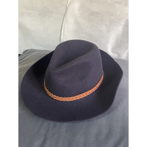 Accessorize  帽子 fedora 深藍 羊毛 牛仔帽 紳士帽
