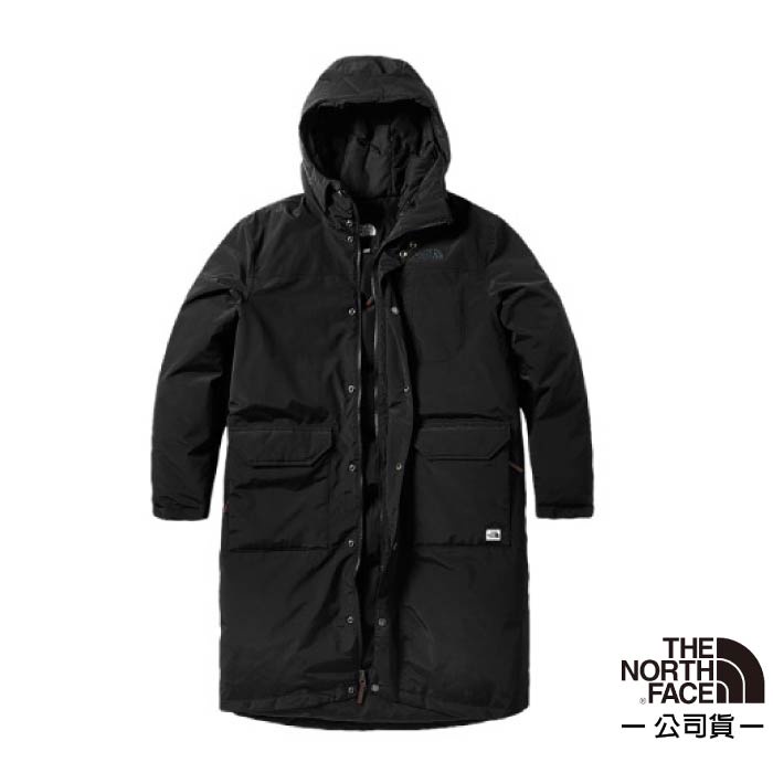 【美國 The North Face】男 防水透氣保暖連帽鵝絨長版外套夾克(羽絨衣) 3VV3-JK3 黑 V