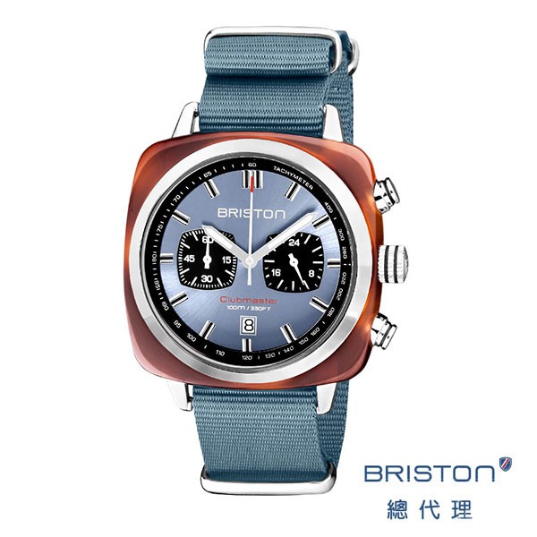 BRISTON SPORT 熊貓錶 冰河藍 折射光感 玳瑁琥珀框 百搭實用 女錶 手錶 男錶 7086
