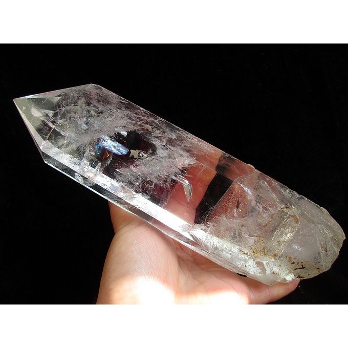 1276g24cm天然白水晶柱原石柱六棱柱水晶柱消磁能量柱風水擺件 蝦皮購物