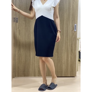 *全新*DKNY超氣質撞色連身洋裝