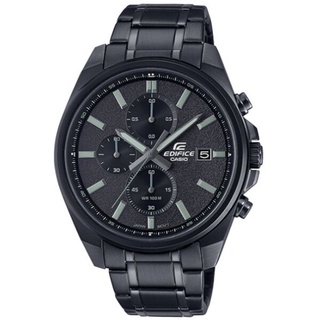 CASIO卡西歐EDIFICE EFV-610DC-1A 簡約三眼日期顯示腕錶/黑麵43.2mm