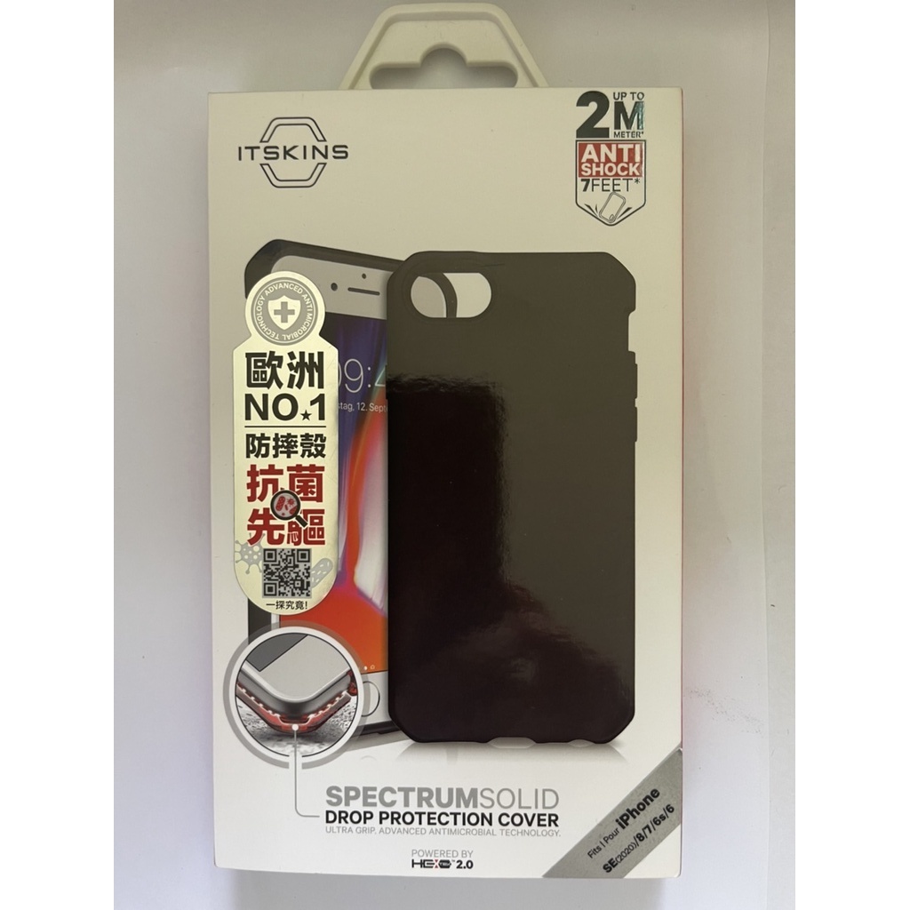 【ITSKINS 手機殼】iPhone SE 二代 /7/8 頂級耐衝擊保護殼 (黑色）（全新未使用）
