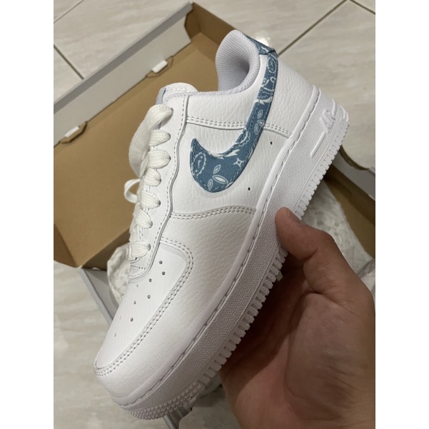 Nike Air Force 1 Low Paisley 變形蟲 藍勾 腰果花 正品 全新 aj1 af1 白鞋