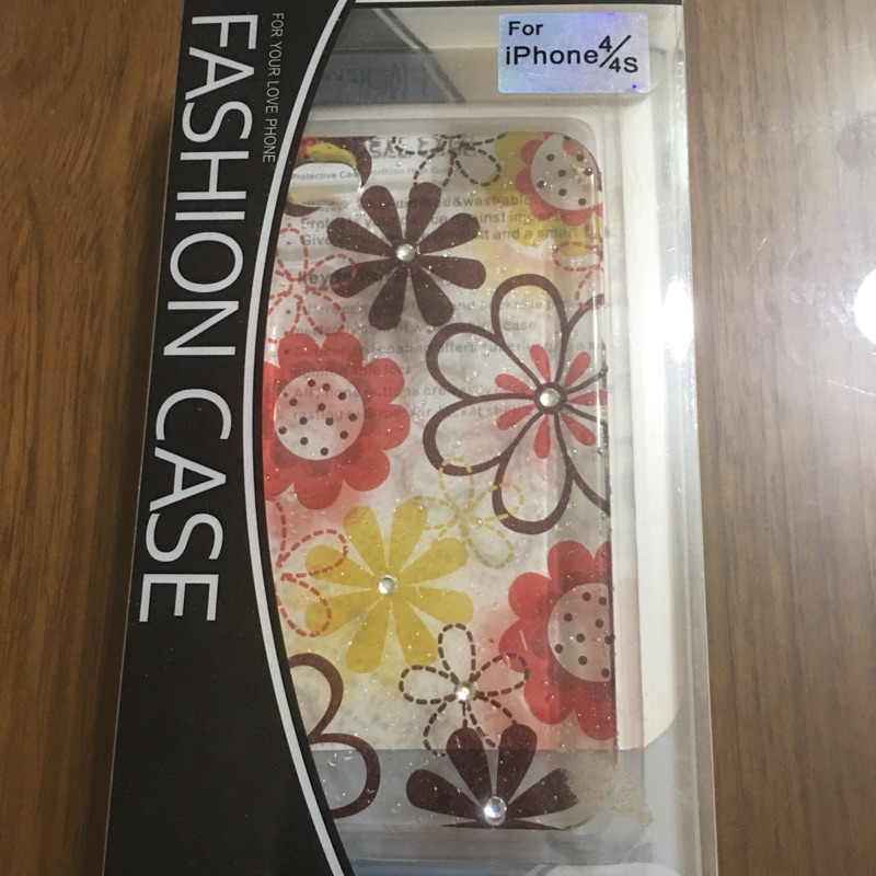 【全新】Iphone 4/4S 透明底花紋 手機殼