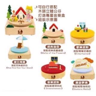 Snoopy 木頭旋轉音樂盒