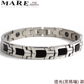 【MARE】316L白鋼手鍊：琉光(黑瑪瑙) 款