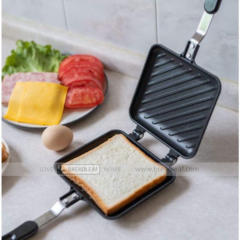 熱壓吐司 吐司模具烤盤 三明治麵包模具 雙面煎鍋  耐用雙面烤盤 瓦斯爐用 不沾