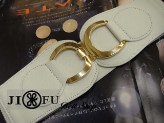 ＊JIFU 鉅釜皮帶＊韓版寬版簡約風腰封B027(白色)
