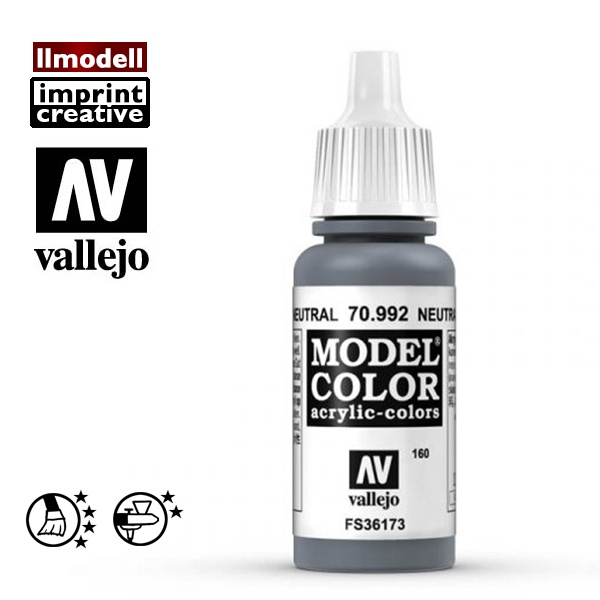 AV Vallejo 中性灰色 70992 Neutral Grey 自然灰模型漆鋼彈水性漆壓克力顏料Acrylic