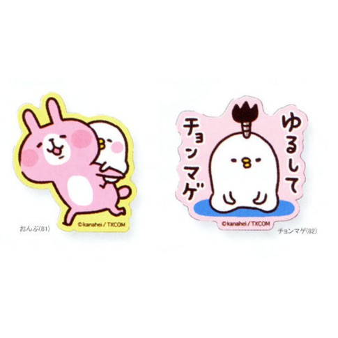 §FollowV§日本文具《現貨》卡娜赫拉 Kanahei 粉紅色兔子/小鳥P助 行李箱/安全帽裝飾 防水貼紙