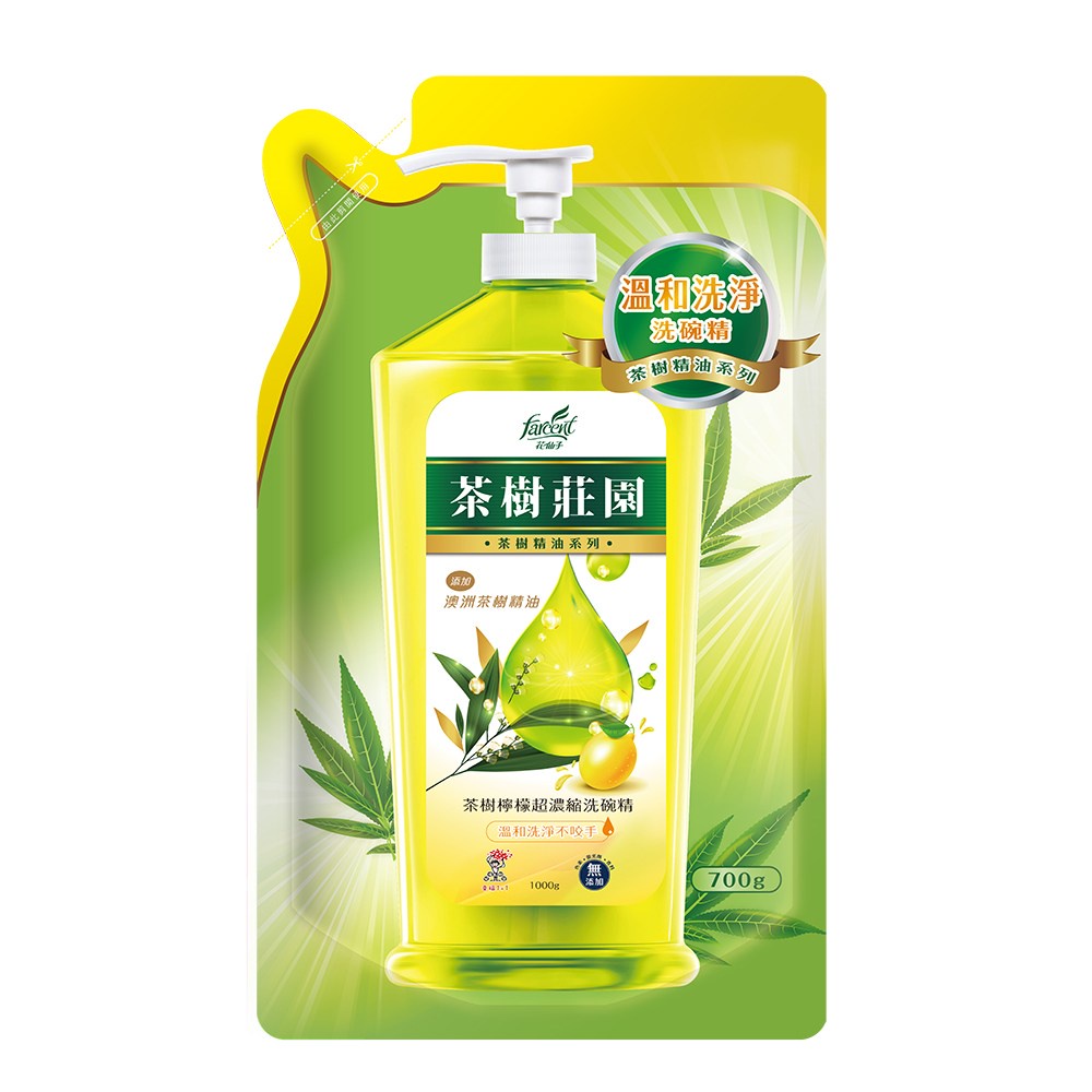 (箱購) 茶樹莊園 茶樹檸檬超濃縮洗碗精補充包700gX12包