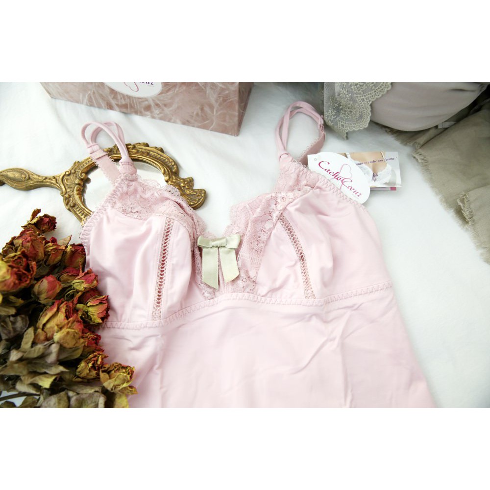 法國 Cache Coeur 凱莎爾 哺乳睡衣 睡袍 內衣 哺乳衣 莉莎款-典雅粉