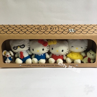 [Kitty 旅遊趣] Hello Kitty 絨毛娃娃組 玩偶擺飾組 凱蒂貓 絨毛玩偶組共6隻 聖誕禮物