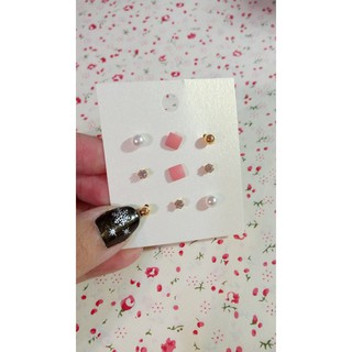 (現貨商品)韓國帶回－馬卡龍色系-9件組耳環
