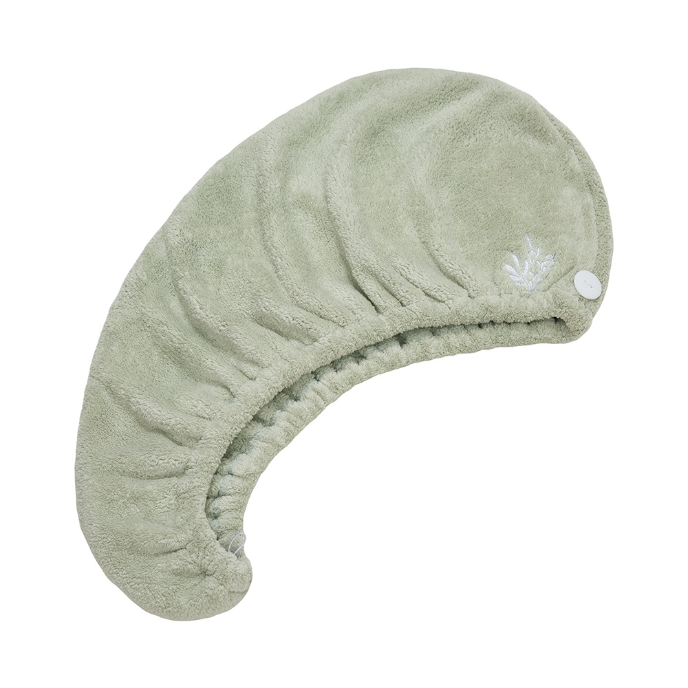【生活工場】舒柔纖維浴帽-植感(綠)  浴室 吸水力佳 纖維 浴帽