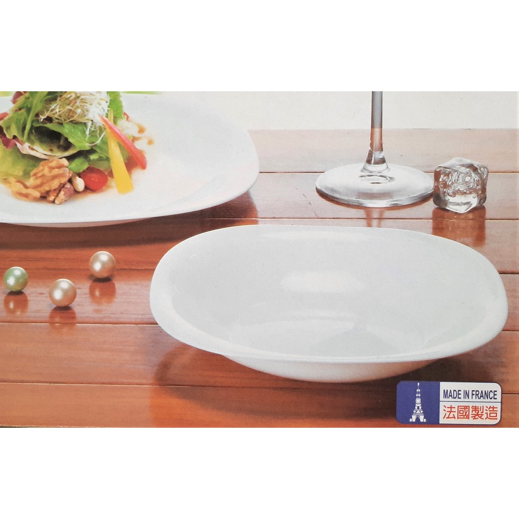🌳Luminarc樂美雅 方深盤 法國製造 餐盤 盤子 強化玻璃