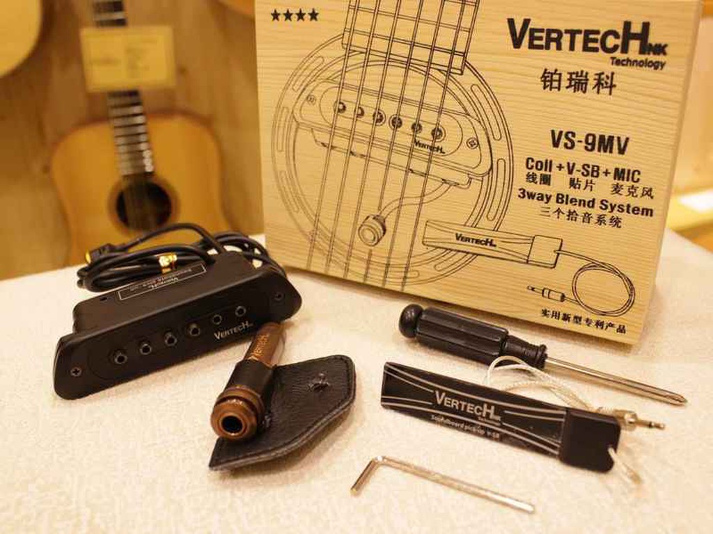 【鳳山名人樂器】韓國 Vertech 三系統 VS-9MV 主動式 可收打板音 免挖洞 專業拾音器